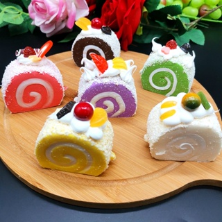 เค้กโรล Swiss Roll เค้กโรลสไตล์ญี่ปุ่น เค้กปลอม งาน PU สวยสมจริง แต่งบ้าน แต่งร้านค้า พร๊อพถ่ายรูป