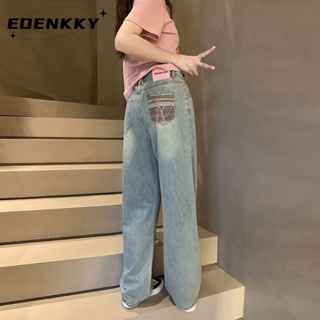 EOENKKY  กางเกงขายาว กางเกงยีสน์ผู้หญิง ทรงหลวม ๆ ตรง Retro Hip Hop Pants 2023 NEW Style  Korean Style สวยงาม ทันสมัย คุณภาพสูง A97L3DL 36Z230909