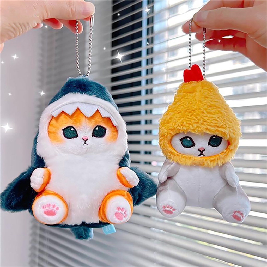 15cm-cute-shark-cat-fried-shrimp-cat-plush-doll-pendant-dolls-beautiful-room-car-bag-decoration-pendant-christmas-gifts-keychain