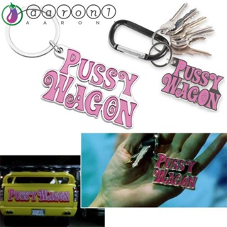 Aaron1 พวงกุญแจรถยนต์ โลหะผสม จี้ตัวอักษร Pussy Wagon สีชมพู แฟชั่นสําหรับผู้หญิง และผู้ชาย