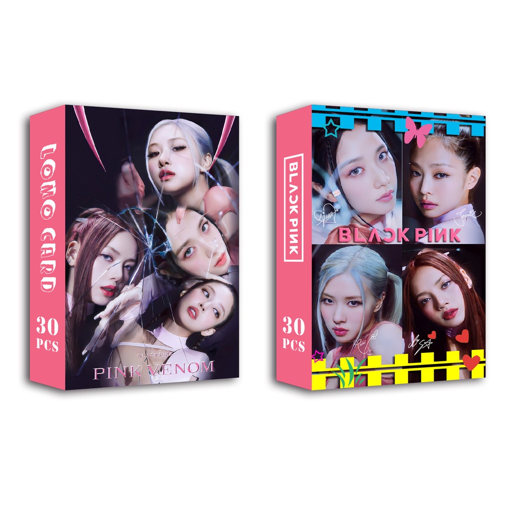 โปสการ์ดโลโม่-อัลบั้ม-black-pink-shut-down-born-pink-jisoo-lisa-rose-jennie-สีดํา-สีชมพู-จํานวน-30-ชิ้น-ต่อกล่อง