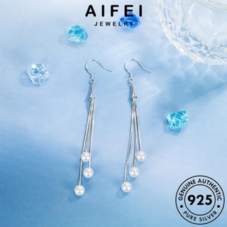 AIFEI JEWELRY แฟชั่น ผู้หญิง ต้นฉบับ ห่วง 925 หนีบ เงิน แท้ ไข่มุก ต่างหู เครื่องประดับ เกาหลี เครื่องประดับ ตุ้มหู Silver E703