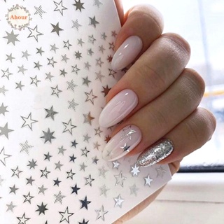 AHOUR 1pcs Nail Art Decoration Simple Manicure Accessories Nail Stickers Geometry 3D Nail Ornaments Elegant Self-Adhesive Lovely Nail Foil Decals