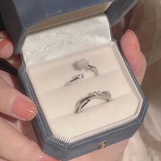 แหวนดอกคามิเลีย แบบเปิด ปรับได้ โรแมนติก ของขวัญวันวาเลนไทน์ สไตล์ฝรั่งเศส