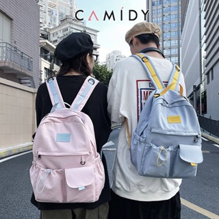 Camidy กระเป๋านักเรียนความจุขนาดใหญ่ กระเป๋าเป้สะพายหลังญี่ปุ่นตัดกันใหม่รุ่นเกาหลีผู้หญิงมหาวิทยาลัยกันน้ํากระเป๋านักเรียนมัธยมต้น