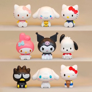 ฟิกเกอร์การ์ตูนอนิเมะ Sanrio Cinnamoroll Hello Kitty Kuromi ของเล่นสําหรับเด็ก