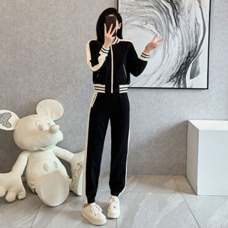 2023 New Sports, Leisure, Fashion, Foreign style Baseball suit, sweater, two suits, Women lose weight in Spring and Autumn