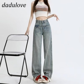 DaDulove💕 New Korean Version of Ins Light Blue Retro Jeans Womens High Waist Wide Leg Pants Large Size Trousers