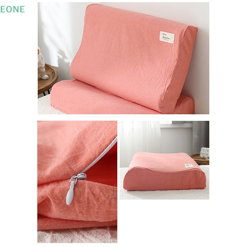 eone-ปลอกหมอนยางพารา-ผ้าฝ้ายนิ่ม-ลายสก๊อต-สีพื้น-ขนาด-30x50-ซม-สําหรับหมอนเมมโมรี่โฟม