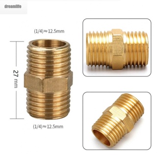 【DREAMLIFE】Air Line Hose Brass Male to Male Compressor Connector 1/4" BSP Hex Nipple Fittings