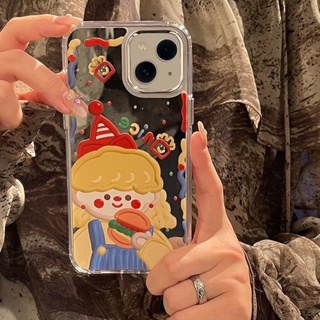 Mirror Eating Hamburger Girls Phone Case for Iphone 14promax Phone Case for Iphone13/12 Trendy 11 Mirror XR