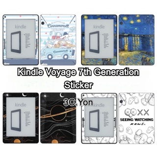 ฟิล์มสติกเกอร์ ผิวด้าน กันน้ํา กันรอยขีดข่วน ลายการ์ตูนน่ารัก สีดํา สีขาว สําหรับ Kindle Voyage รุ่น 7