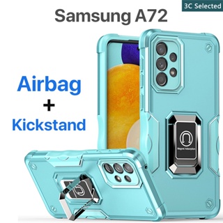 ถุงลมนิรภัย เคส Samsung A72 A52 A52s 4G 5G Case ป้องกันการตกหล่น ขาตั้งในตัว ปกป้องหน้าจอ ถุงลมนิรภัย กันกระแทก ป้องกันลายนิ้วมือ ปกป้องกล้อง กันลื่น Samsung galaxy a72