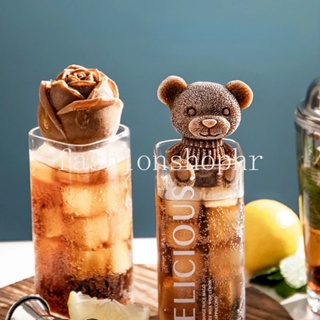 พร้อมส่ง แม่พิมพ์ซิลิโคน รูปหมีน่ารัก สําหรับทําน้ําแข็ง ช็อคโกแลต กาแฟ เครื่องดื่มเย็น DIY