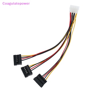 Coa 4Pin IDE Molex To 3 ATA SATA สายเคเบิ้ลเชื่อมต่อแยกพลังงาน