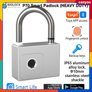 กุญแจลายนิ้วมือสมาร์ทกระเป๋าตู้ประตูล็อคกันขโมย Ip65 คีย์สำรองลายนิ้วมือกันน้ำปลดล็อค Tuya / Smart Life App รีโมทคอนโทรล Usb แคนยอนแบบชาร์จไฟได้