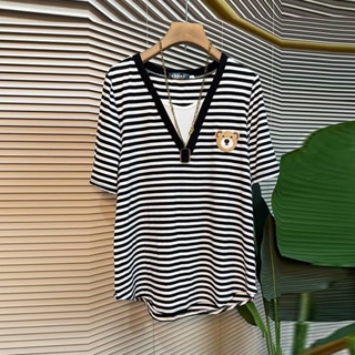 【Tshirt Oversize】เสื้อยืดแขนสั้น พิมพ์ลายการ์ตูน ทรงหลวม สไตล์เกาหลี พลัสไซซ์ (40-150 กก.)