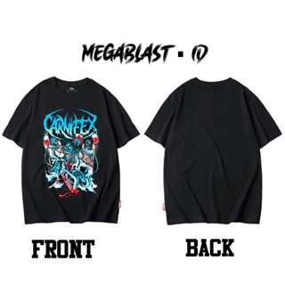 ร้อน 3 oversize T-shirt Kaos Band เสื้อยืดลําลอง ผ้าฝ้าย แขนสั้น โอเวอร์ไซซ์ พิมพ์ลายเพลง CARNIFEX Bootleg Kaos Music Ba