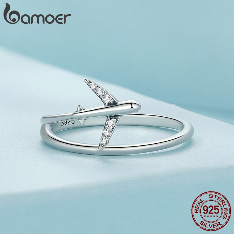bamoer-แหวนเงินสเตอร์ลิง-925-รูปเครื่องบิน-เครื่องประดับแฟชั่น-สําหรับผู้หญิง