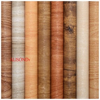 ALISOND1 สติกเกอร์วอลเปเปอร์ PVC ลายไม้ กันน้ํา กันชื้น มีกาวในตัว สําหรับติดตกแต่งผนัง ประตู ตู้ เฟอร์นิเจอร์ DIY