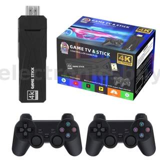 Powkiddy Y3 Arcade จอยสติ๊กเกมคอนโซลไร้สาย 4K TV Stick RK3228A Android 7.1 HD Playback 2.4G PSP Emulator