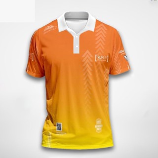 (JBW) พร้อมส่ง Jersey Journey เสื้อโปโลผู้ชาย ผู้หญิง เสื้อกีฬา สําหรับวิ่ง ออกกําลังกาย ผ้าไมโครสปอร์ต เสื้อยืด พิมพ์ลายไล่โทนสีส้ม น้ําหนักเบา ระบายอากาศ