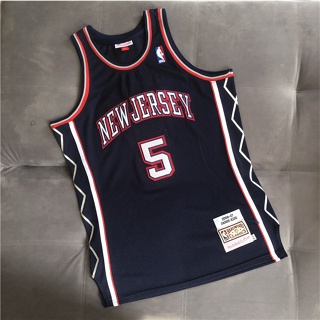 เสื้อกีฬาแขนสั้น ลายทีม NBA 2006-07 สไตล์เรโทร #5 เสื้อกีฬาบาสเก็ตบอล Jason Kidd Mitchell &amp; Ness สําหรับผู้ชาย 828411