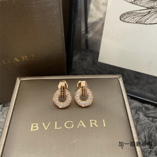 [พร้อมส่ง]Bvlgari  ต่างหูเพชร สีโรสโกลด์ พร้อมบรรจุภัณฑ์