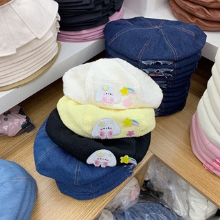 หมวกเบเร่ต์ ขนาดเล็ก แบบบาง น่ารัก แฟชั่นฤดูร้อน สไตล์เกาหลี สําหรับผู้หญิง