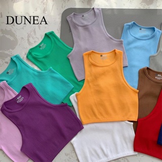 Dunea เสื้อกล้าม แขนกุด สีพื้น เซ็กซี่ สําหรับผู้หญิง