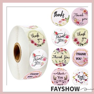 Fay สติกเกอร์ฉลาก Thank You ทรงกลม สําหรับติดบรรจุภัณฑ์