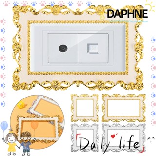 Daphne แผ่นสติกเกอร์เรซิ่น สีทอง สีเงิน สําหรับติดตกแต่งผนังบ้าน