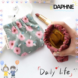 Daphne กระเป๋าผ้าลูกฟูก พิมพ์ลายน่ารัก ขนาดเล็ก ปิดเองได้ เหมาะกับฤดูใบไม้ผลิ สําหรับใส่เหรียญ กลางแจ้ง สําหรับผู้หญิง