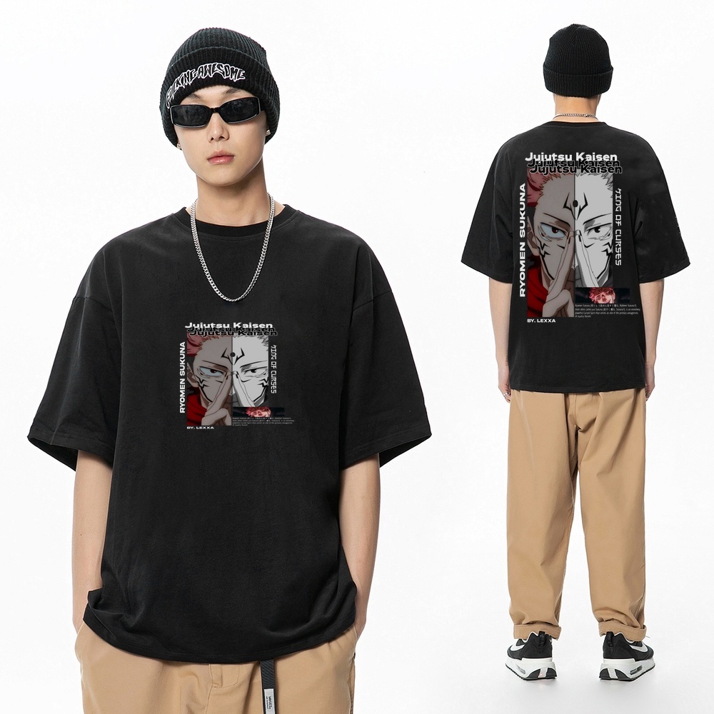 ราคาถูก-เสื้อยืดแขนสั้นกราฟิกตัวละคร-itadori-yuji-จากอนิเมะยอดนิยม-jujutsu-kaisen-เสื้อคู่