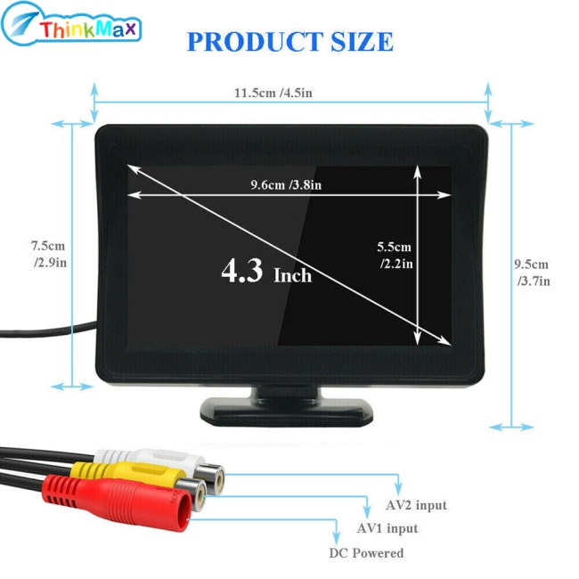 กล้องมองหลังรถยนต์-hd-มองเห็นกลางคืน-พร้อมหน้าจอ-lcd-4-3-นิ้ว-ตัวรับส่งสัญญาณไร้สาย-2-4-กรัม