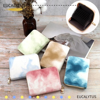 Eutus กระเป๋าใส่บัตร อเนกประสงค์ มีซิป 9 ช่อง จุของได้เยอะ สีพื้น สําหรับผู้หญิง