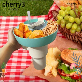 Cherry3 ที่วางแก้วพลาสติก สีขาว สีฟ้า สําหรับวางขนมขบเคี้ยว ผลไม้ ส้ม ชมพู