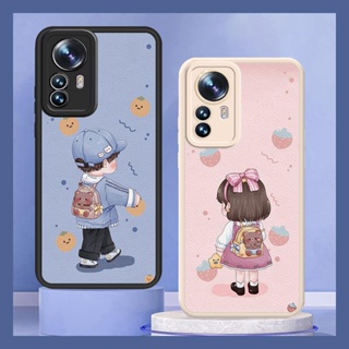 luxurious Back Cover Phone Case For Xiaomi 12 Pro Cartoon texture personality Silica gel cute Phone lens protection simple