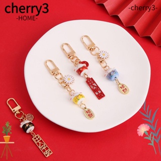 Cherry3 พวงกุญแจ จี้รูปแมวนําโชคน่ารัก ของขวัญคู่รัก อุปกรณ์เสริม สําหรับโทรศัพท์มือถือ