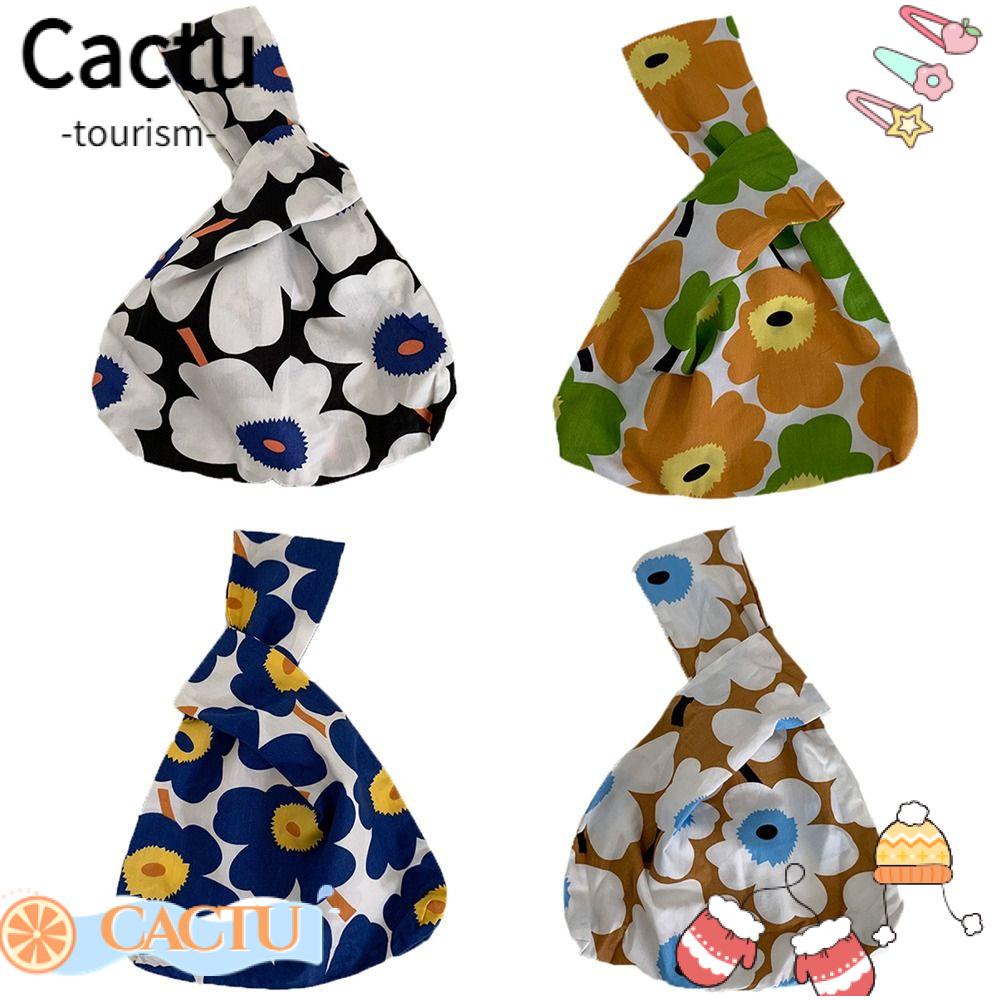 cactu-กระเป๋าถือ-กระเป๋าช้อปปิ้ง-ผ้าฝ้าย-พิมพ์ลาย-ลายสก๊อต-ขนาดเล็ก-สําหรับผู้หญิง