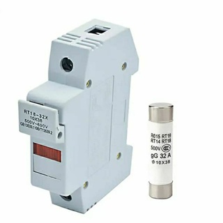 จากไทย RT18-32X AC 32A 1 Pole 10X38 มม.DIN Rail Mountฟิวส์ผู้ถือฐานใหม่