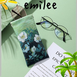 Emilee กระเป๋าเก็บแว่นตา พิมพ์ลายดอกไม้ ปิดอัตโนมัติ แบบสร้างสรรค์