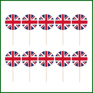 ป้ายธงชาติอังกฤษ สําหรับตกแต่งเค้ก คัพเค้ก 10 ชิ้น