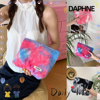 Daphne กระเป๋าเครื่องสําอาง ผ้าลูกฟูก ไล่โทนสี ความจุขนาดใหญ่ แบบพกพา กันน้ํา สําหรับผู้หญิง