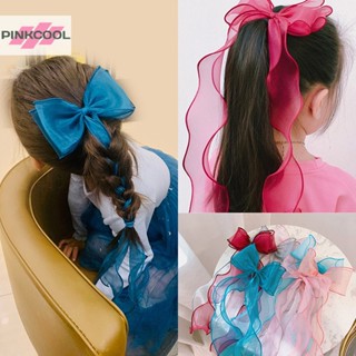 Pinkcool กิ๊บติดผมหางม้า ริบบิ้นยาว น่ารัก เครื่องประดับผม ที่คาดผมหางม้า คงที่ ขายดี