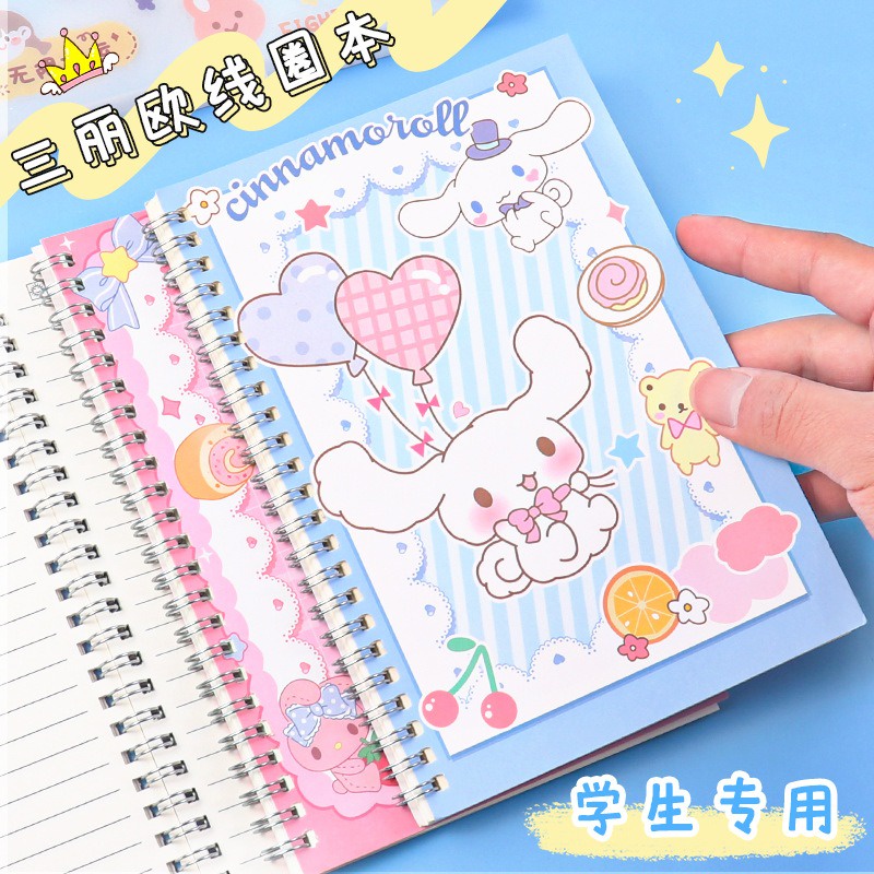 สมุดโน๊ต-ลายการ์ตูนอนิเมะ-sanrioed-kawaii-kuromi-my-melody-cinnamoroll-kitty-เหมาะกับของขวัญ-เครื่องเขียน-สําหรับเด็กนักเรียน-สํานักงาน-โรงเรียน