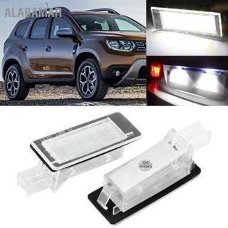 ALABAMAR 2 ชิ้นข้อผิดพลาดฟรีรถหมายเลขป้ายทะเบียนหลอดไฟ LED เหมาะสำหรับ Dacia Duster 2010-2015