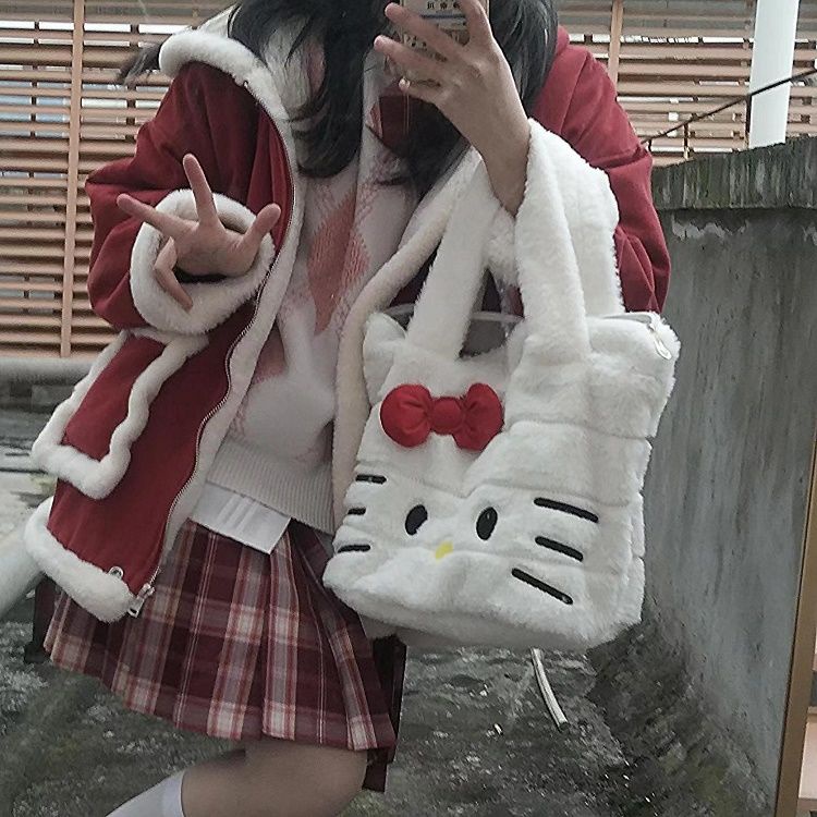 hello-kitty-autumn-and-winter-new-womens-bag-cat-bow-bow-plush-handbag-large-capacity-warm-handbag