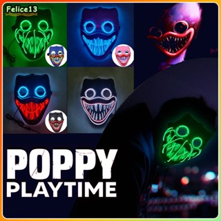 สำหรับ Poppy Horror Game หน้ากากคอสเพลย์สำหรับผู้ใหญ่หน้ากากเด็กปาร์ตี้ฮาโลวีนเครื่องแต่งกายคอสเพลย์หน้ากาก LED -FE