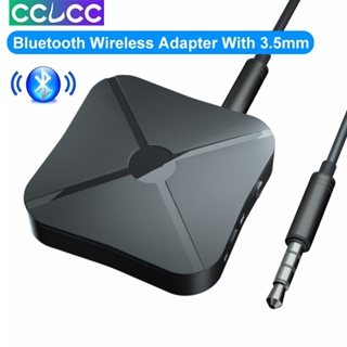 Cclcc 2 in 1 อะแดปเตอร์รับส่งสัญญาณเสียง บลูทูธ 5.0 3.5 มม. Aux สําหรับระบบสเตอริโอ TV PC หูฟัง ลําโพง แท็บเล็ต